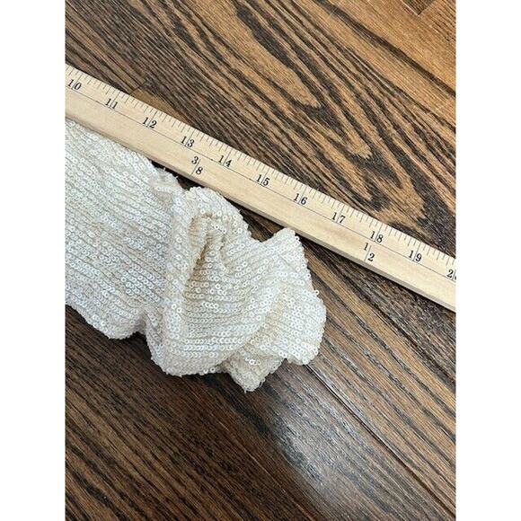 Generation Love Allegra Sequin Romper Faux Wrap Ruched Sleeve Surplice Shell M - Picture 5 of 11